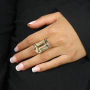 Bague en Or jaune 14K avec Quartz Fumé