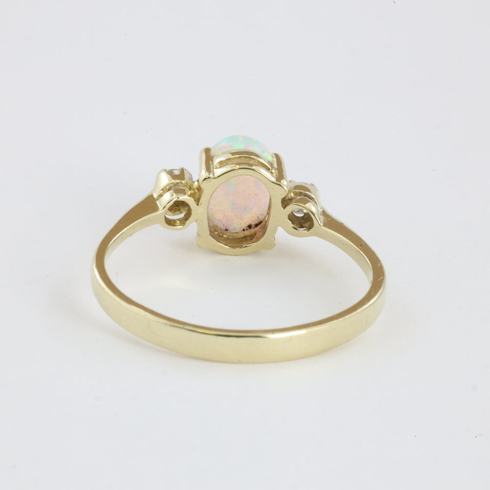 Bague en Or jaune 14k avec Opale synthétique
