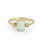 Bague en Or jaune 14k avec Opale synthétique