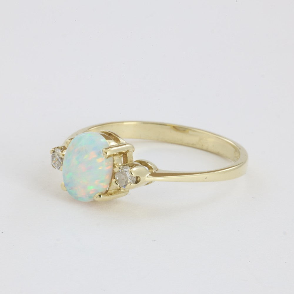 Bague en Or jaune 14k avec Opale synthétique