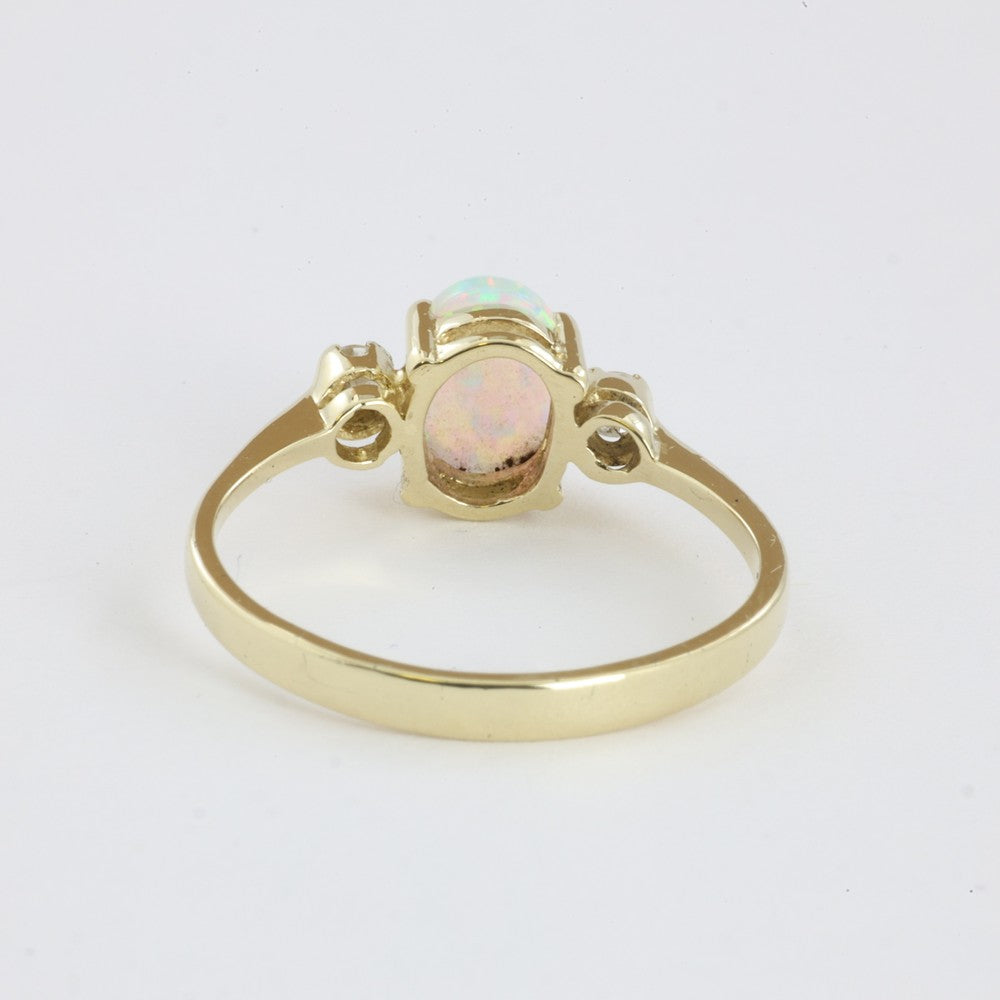 Bague en Or jaune 14k avec Opale synthétique