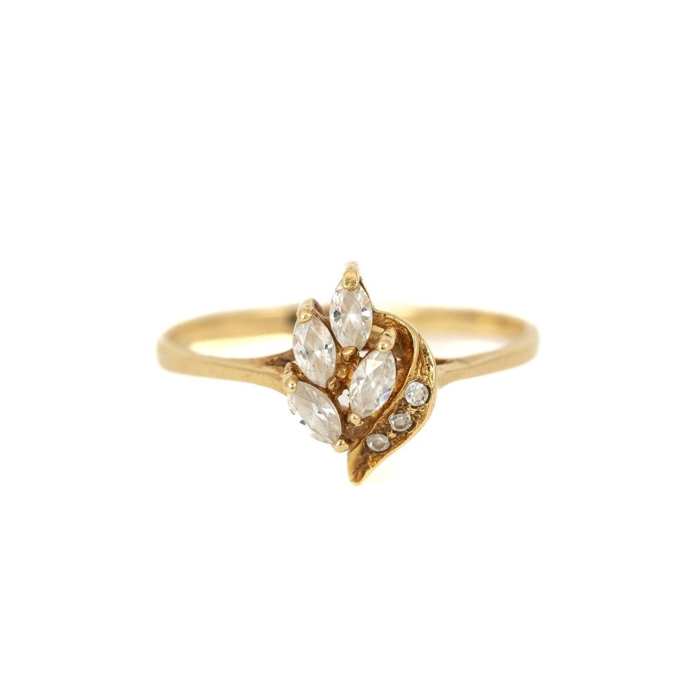 Bague en Or jaune 14k avec Zirconiums