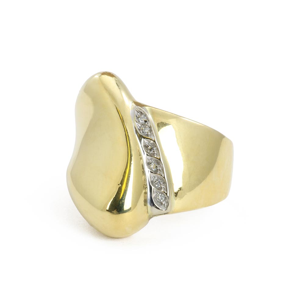 Bague en Or jaune 18 k avec Diamants
