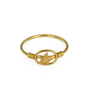 Bague en Or jaune 18k - Style "Etoile en fil d'or"