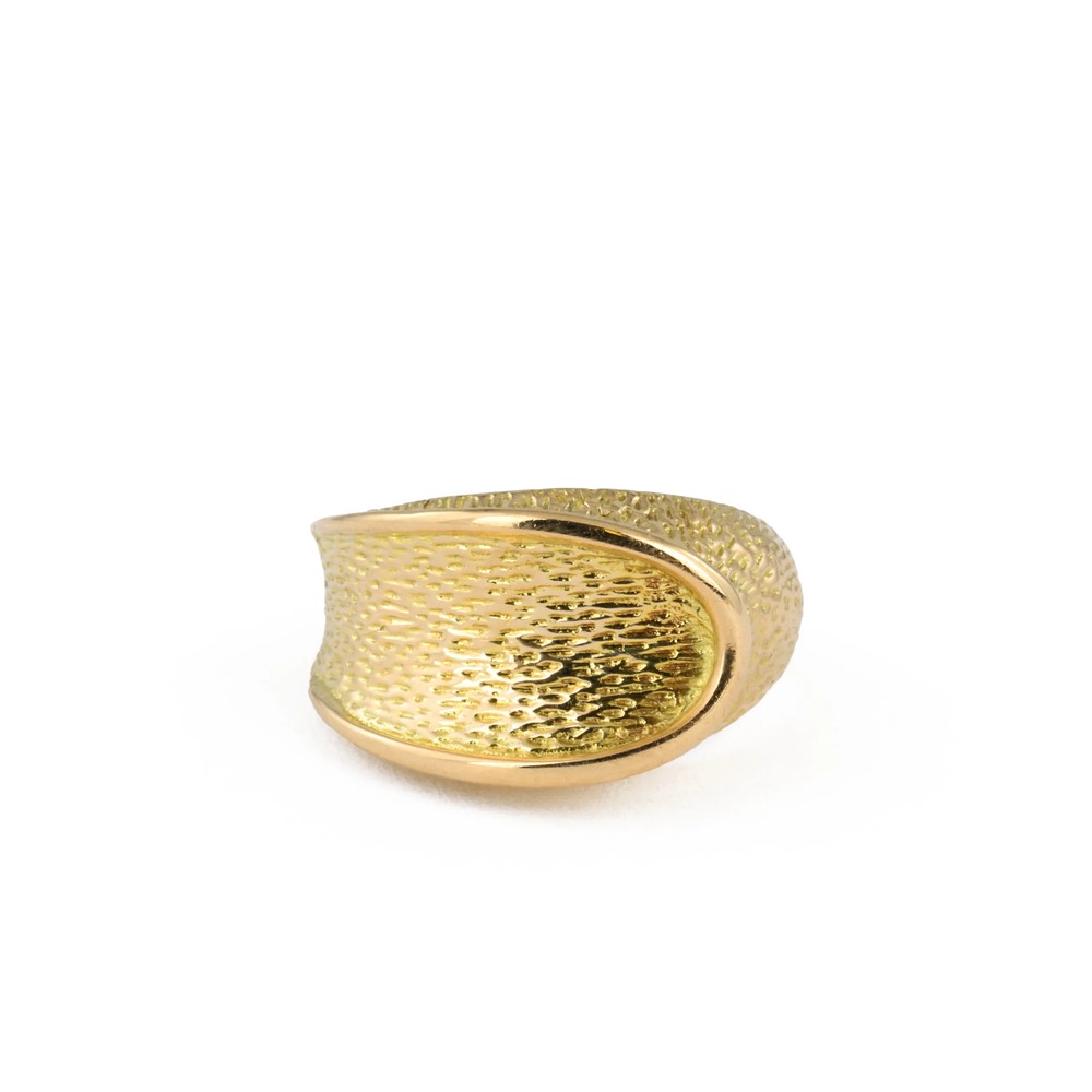 Bague en Or jaune 18k - Style "Martelé"