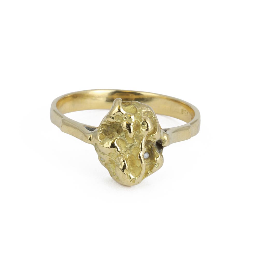 Bague en Or jaune 18k - Style "Pépite"