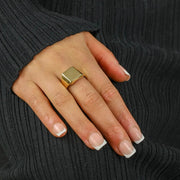 Bague en Or jaune 18k - Type "Chevalière"