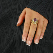 Bague en Or jaune 18k avec Amethyste