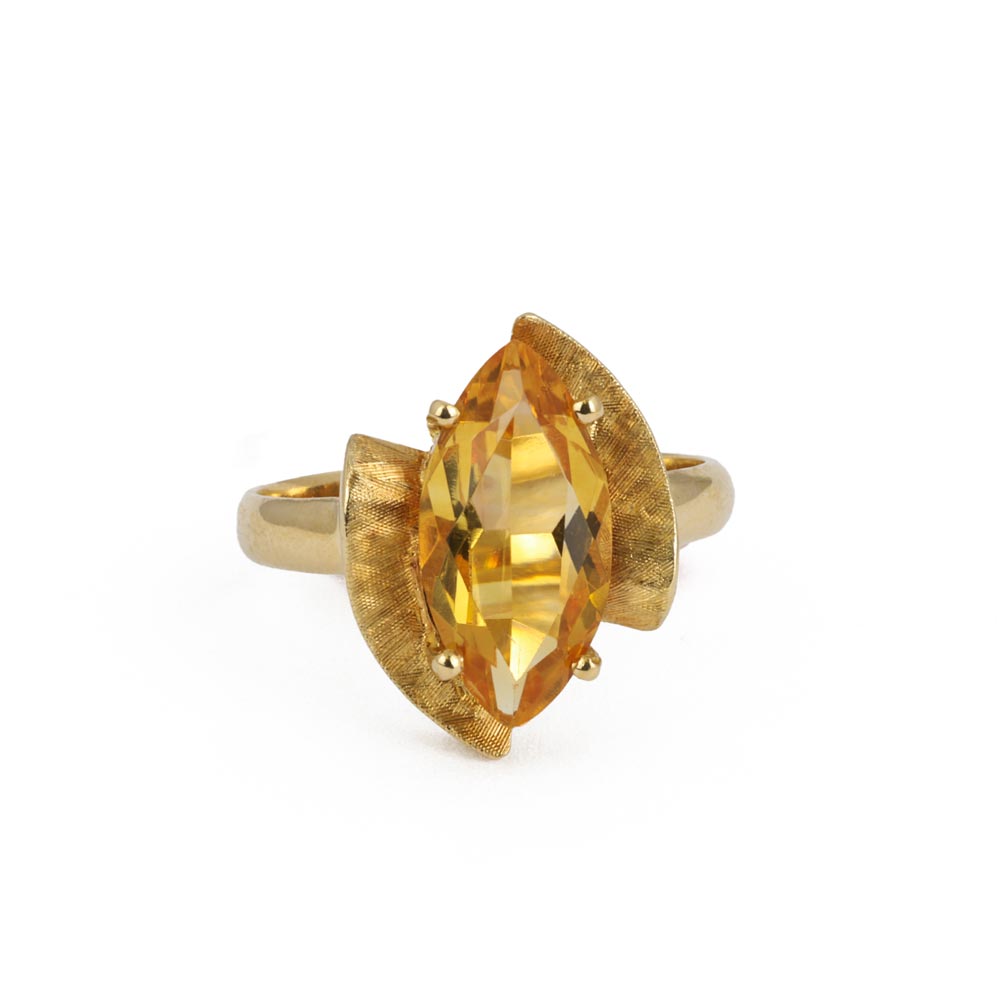18k Yellow Gold Ring with Citrine