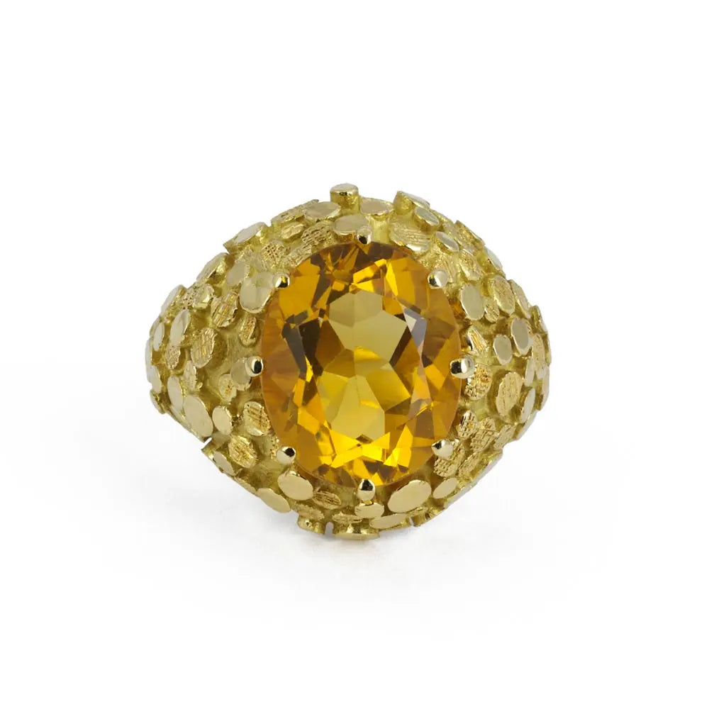 Bague en Or jaune 18k avec Citrine
