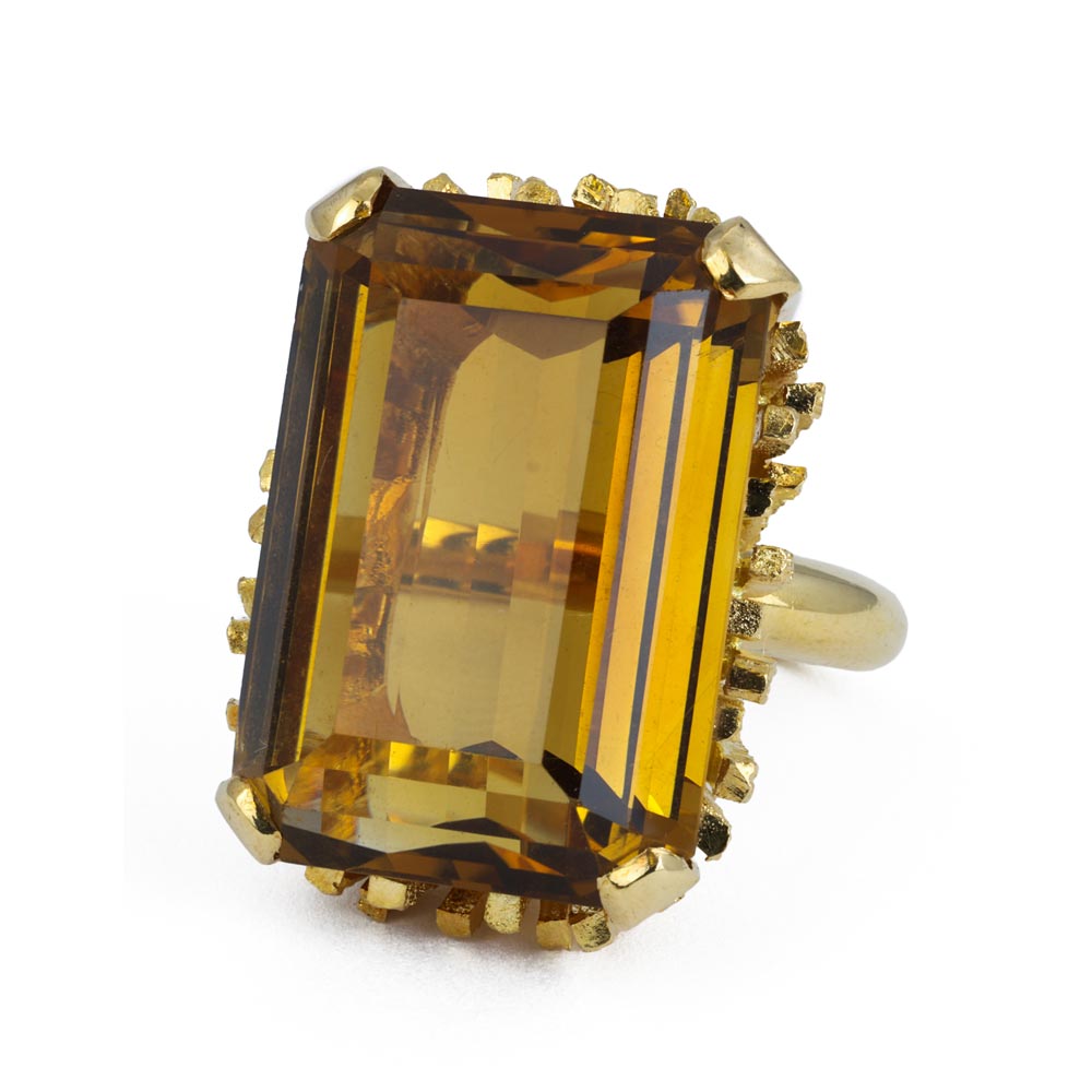 18k Yellow Gold Ring with Citrine