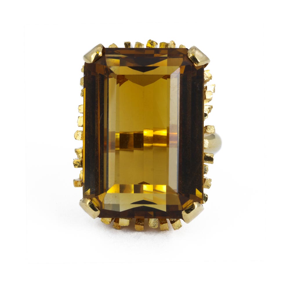 18k Yellow Gold Ring with Citrine