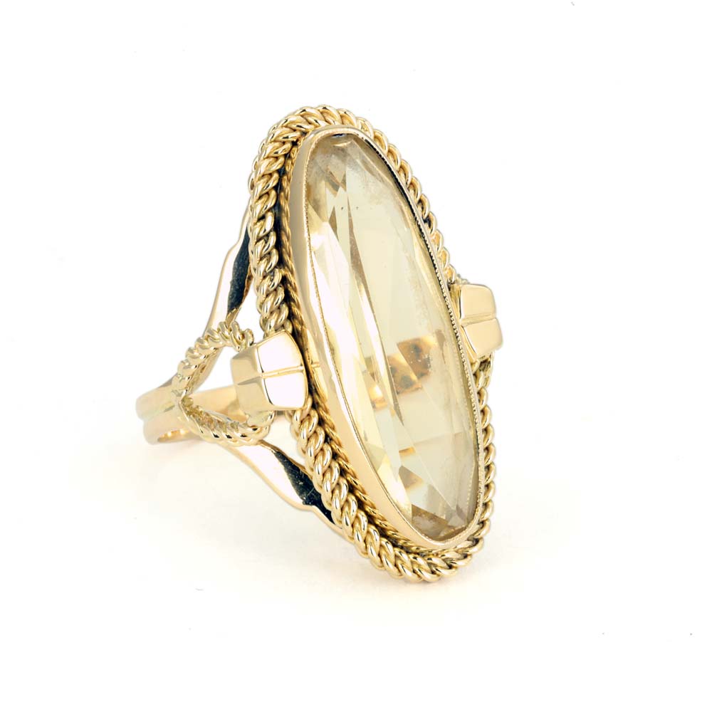 Bague en Or jaune 18k avec Citrine
