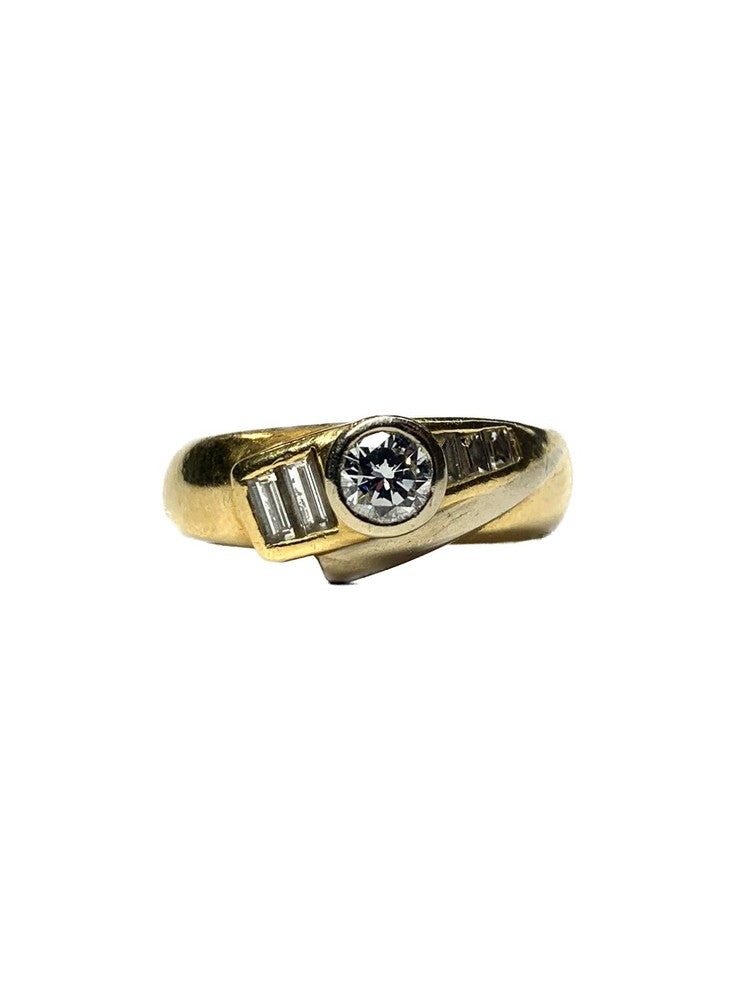 Bague en Or jaune 18k avec Diamants