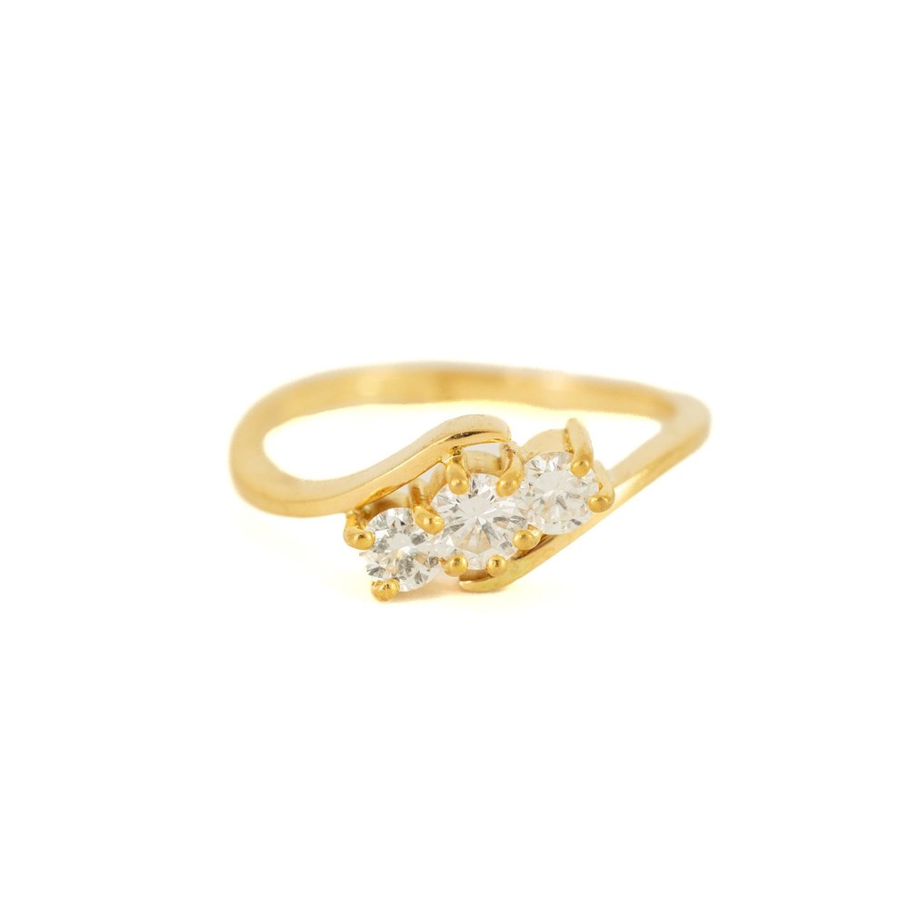 Bague en Or jaune 18k avec Diamants