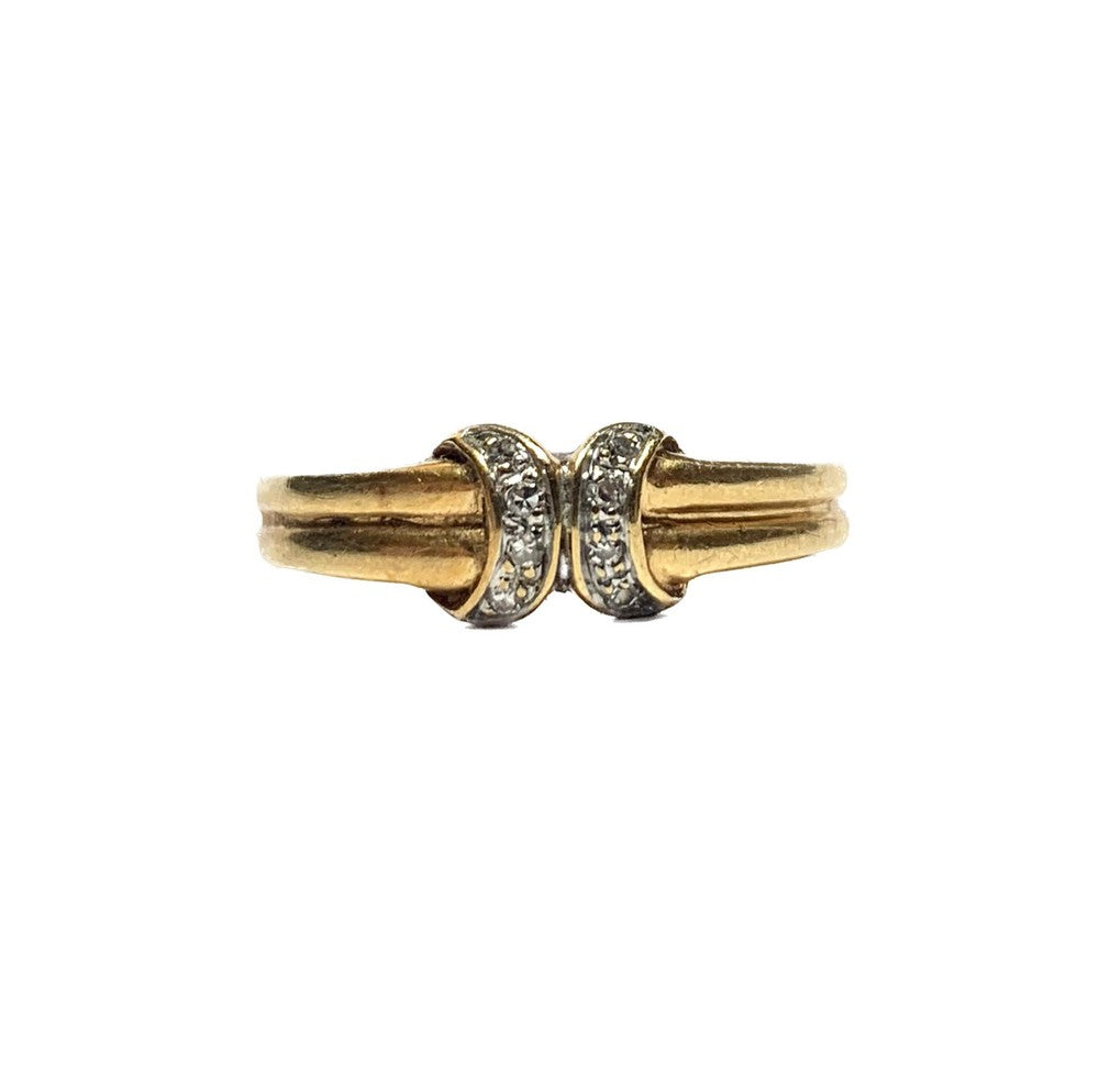 Bague en Or jaune 18k avec Diamants