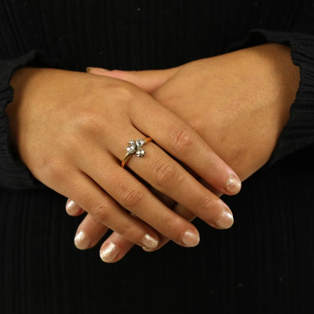 Bague en Or jaune 18k avec Diamants
