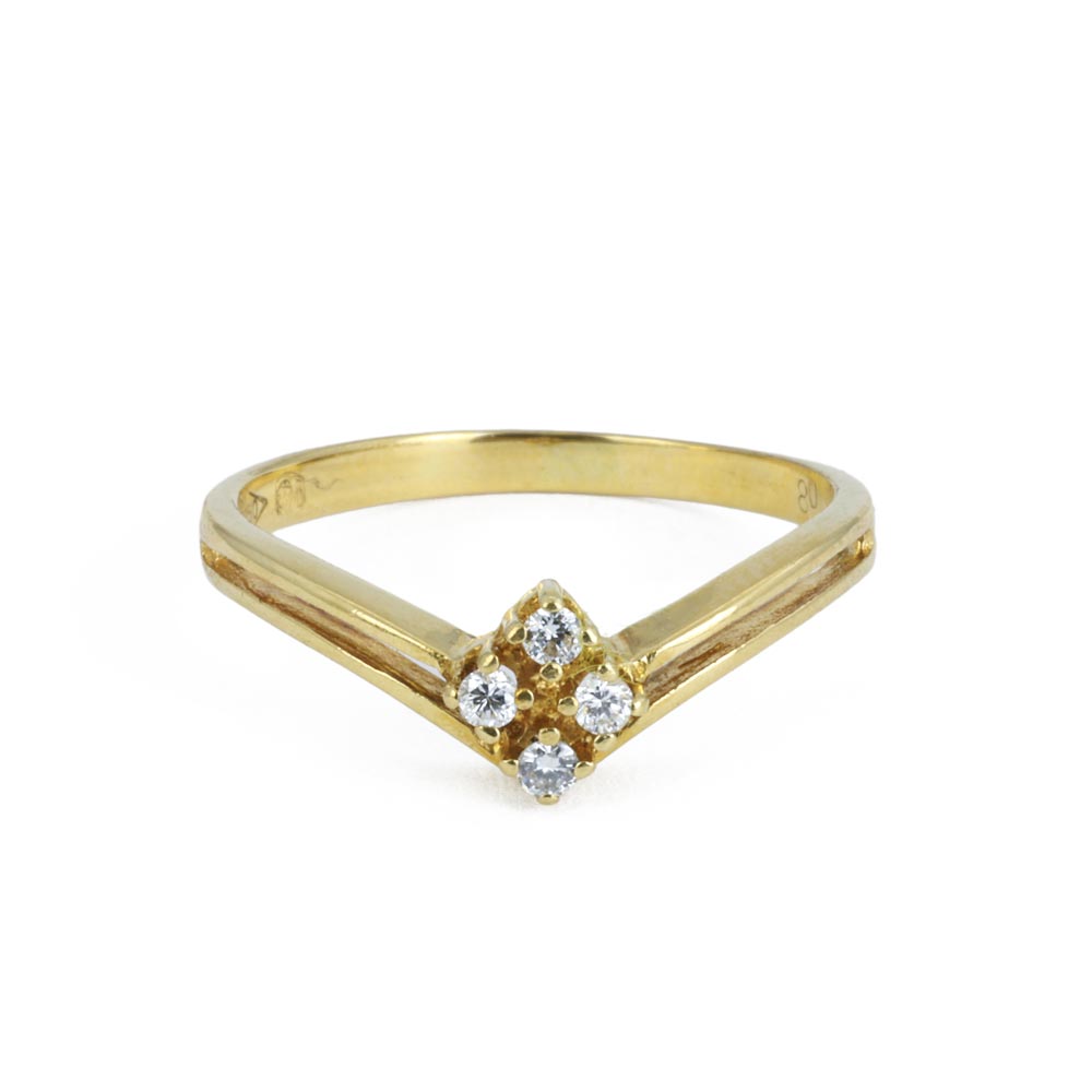 18k Yellow Gold Ring with Diamonds