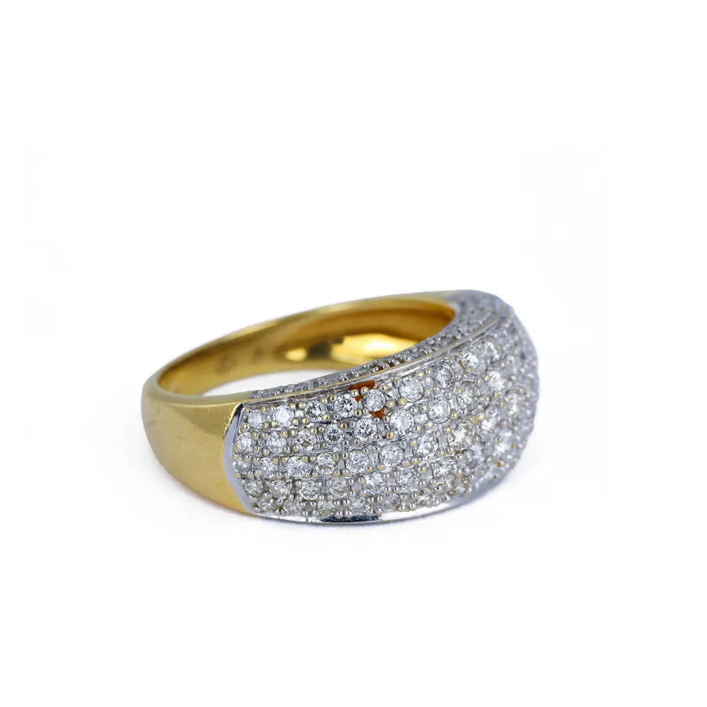 Bague en Or jaune 18k avec Diamants