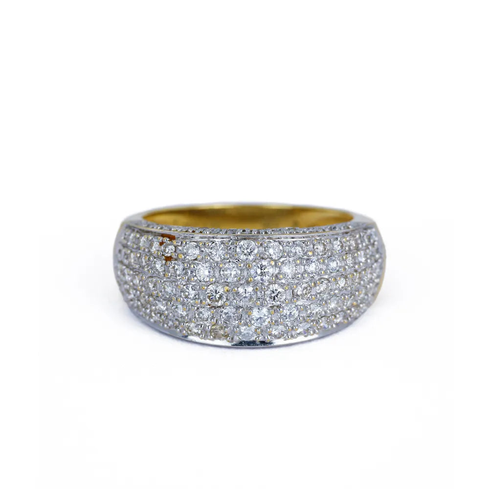 Bague en Or jaune 18k avec Diamants