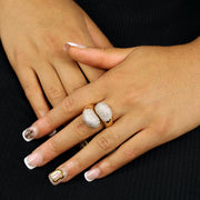 Bague en Or jaune 18k avec Diamants