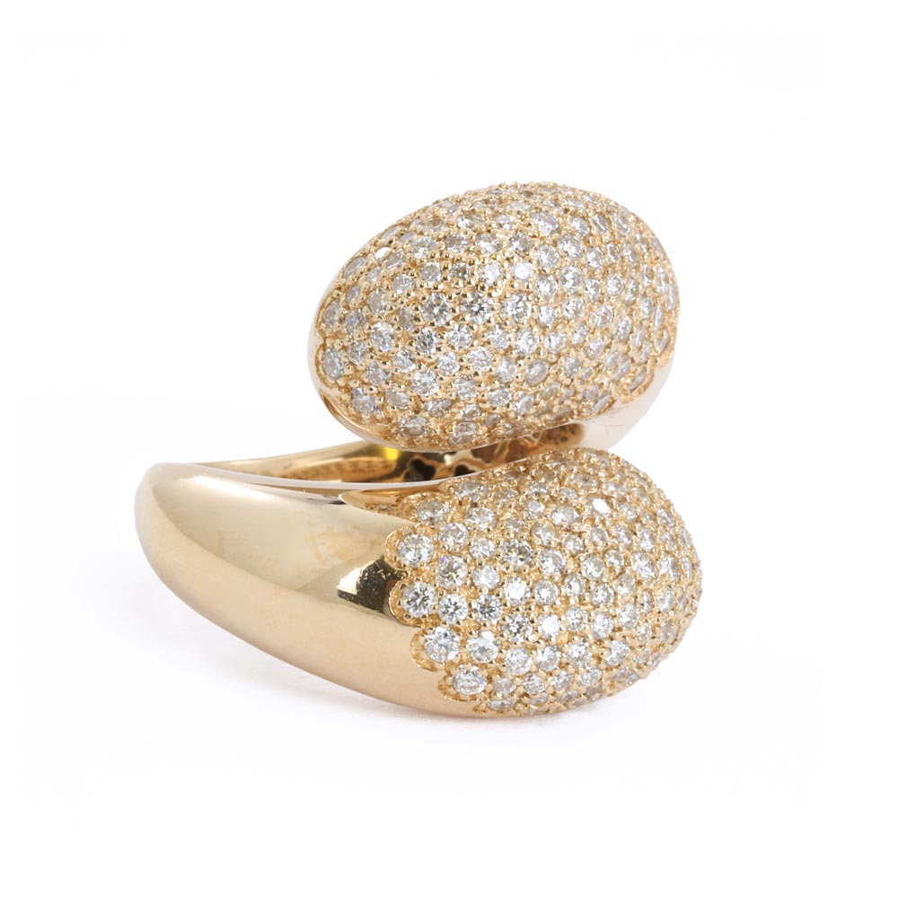 Bague en Or jaune 18k avec Diamants