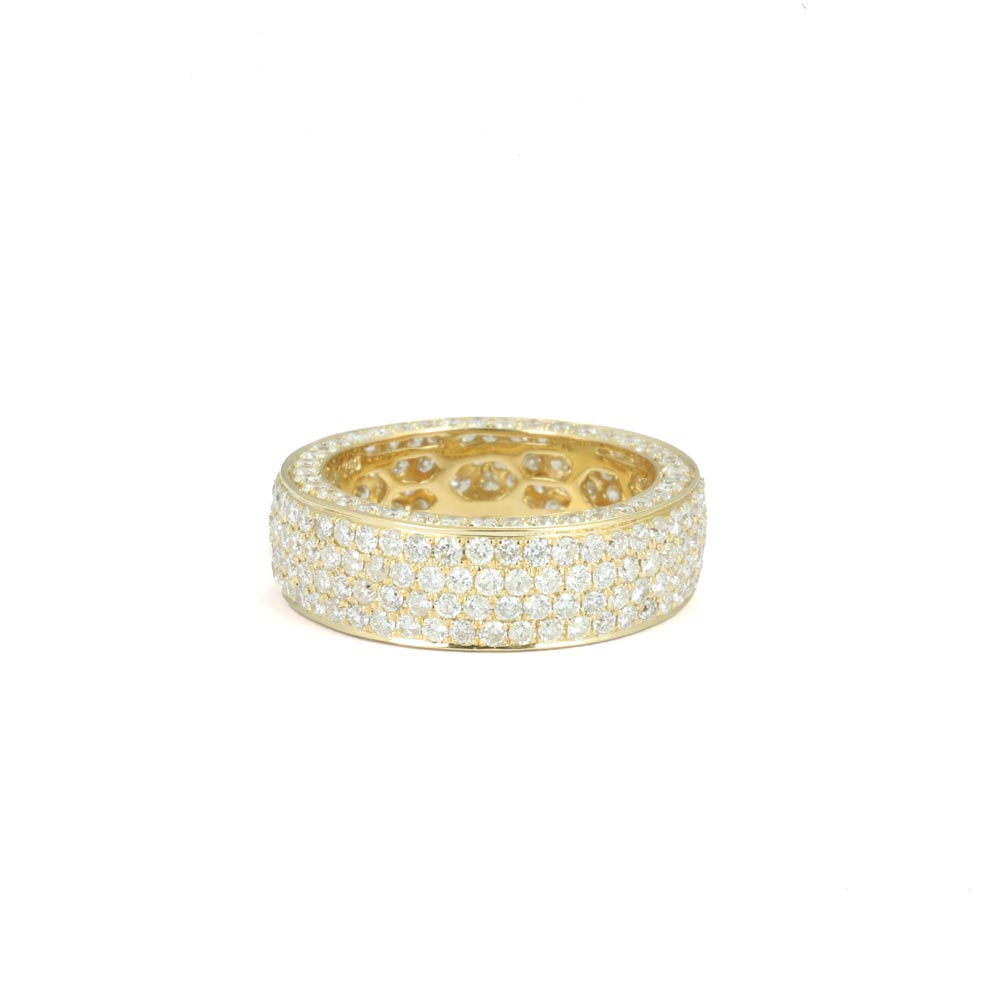 Bague en Or jaune 18k avec Diamants - Style "Eternity"