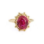 Bague en Or jaune 18k avec Rubis synthétique