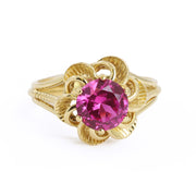 Bague en Or jaune 18k avec Saphir synthétique