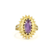 Bague en Or jaune 18k avec Saphir synthétique