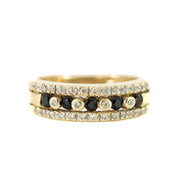 Bague en Or jaune 18k avec Saphirs et Diamants