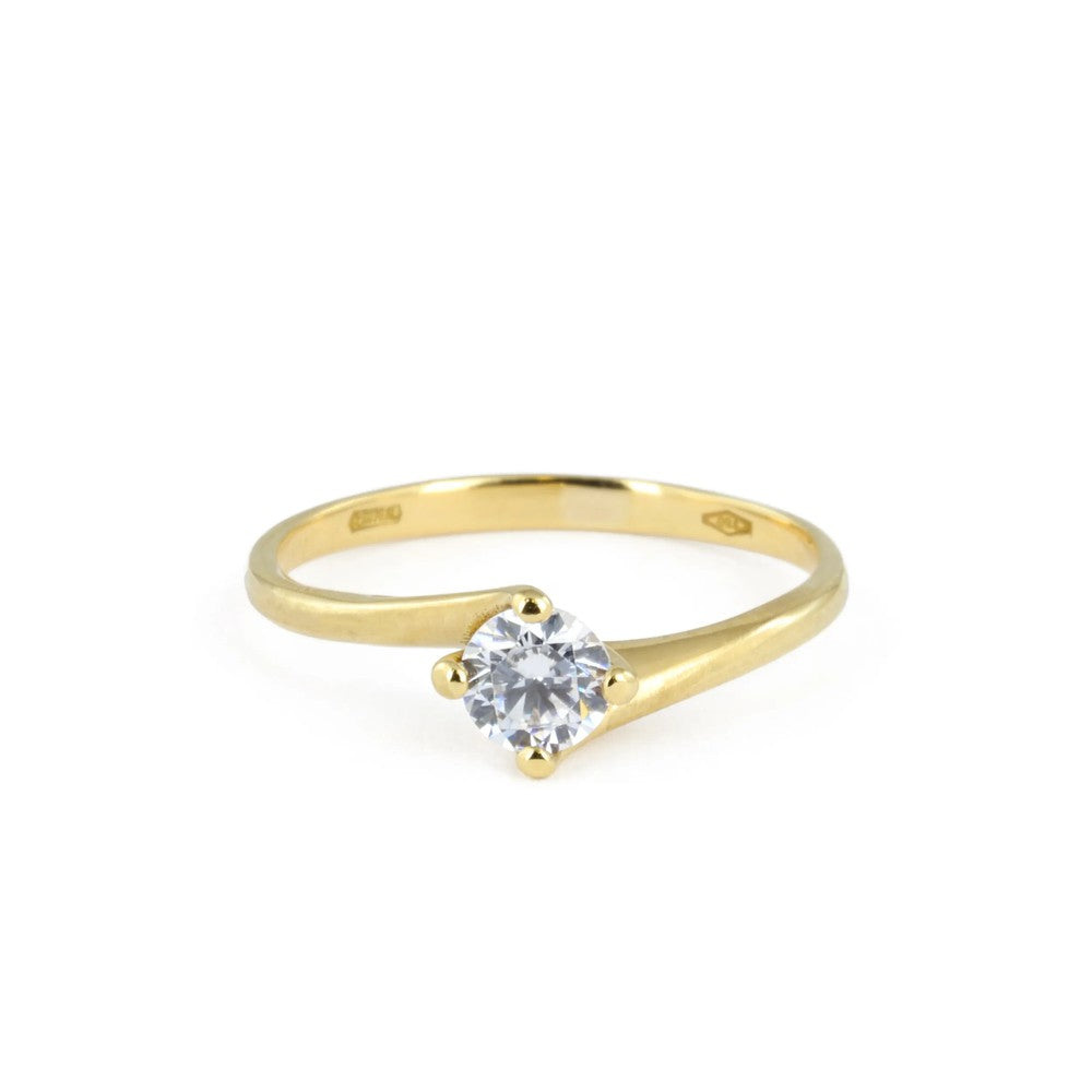 Bague en Or jaune 18k avec Zirconium