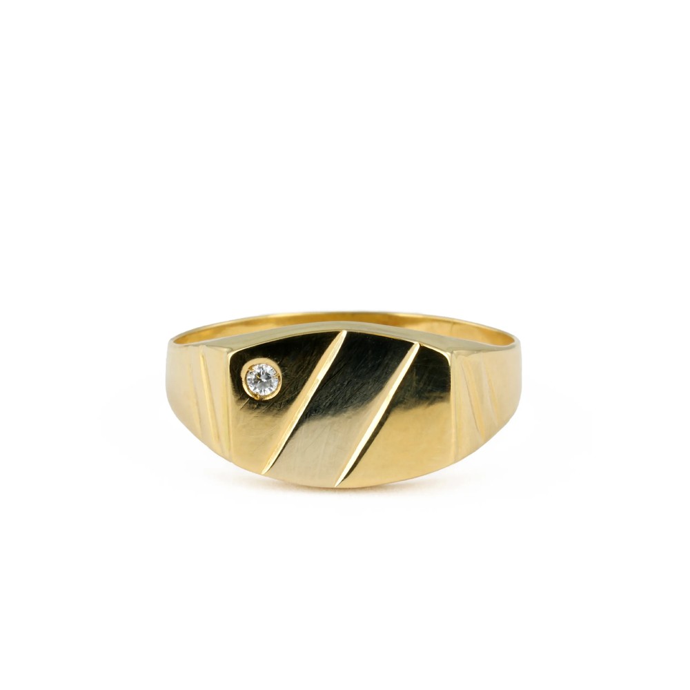 Bague en Or jaune 18k avec Zirconium