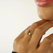 Bague en Or jaune 18k avec Zirconium