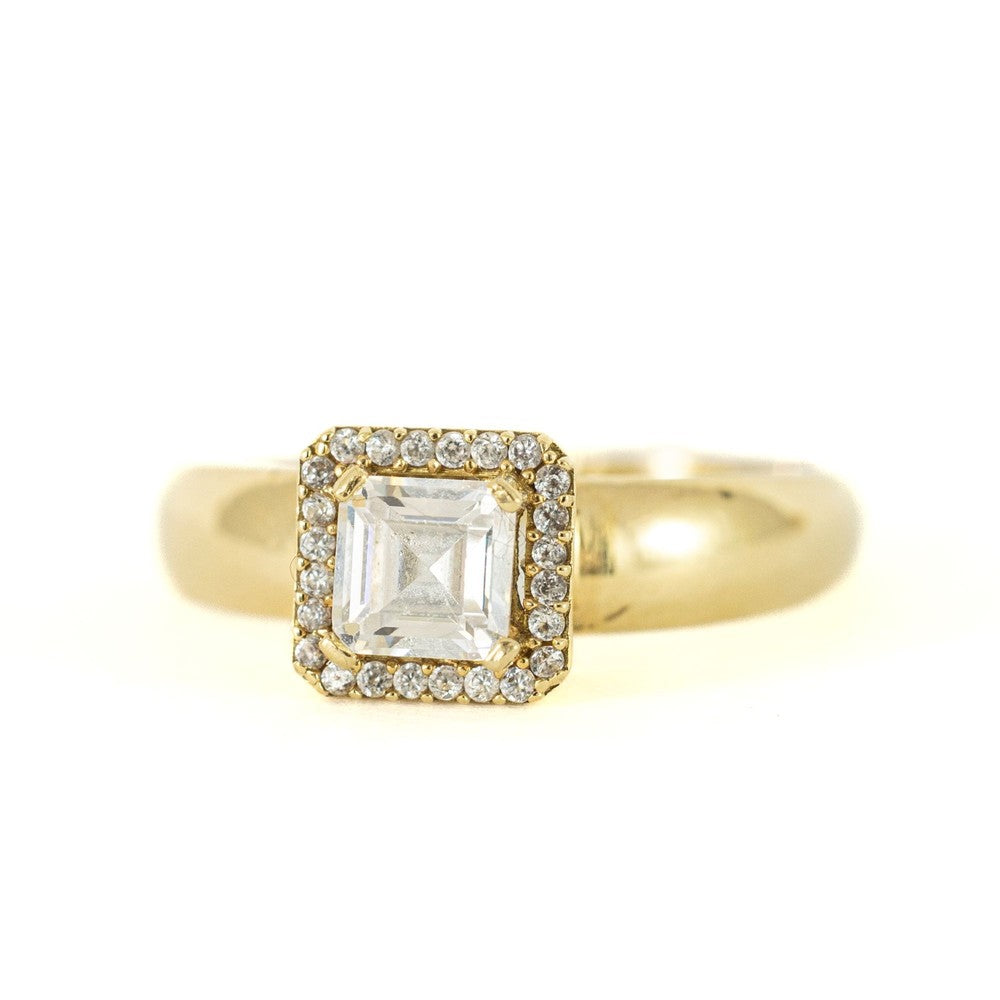 Bague en Or jaune 18k avec Zirconium