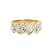 Bague en Or jaune 18k avec Zirconiums
