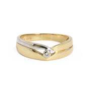 Bague en Or jaune et blanc 18k avec Diamant