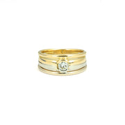 Bague en Or jaune et blanc 18k avec Diamant