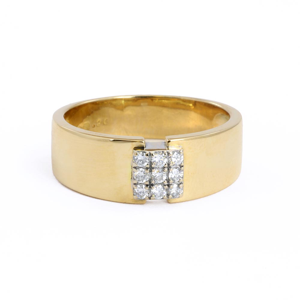 Bague en Or jaune et blanc 18k avec Diamants