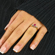 Bague en Or jaune et blanc 18k avec Rubis et Diamants