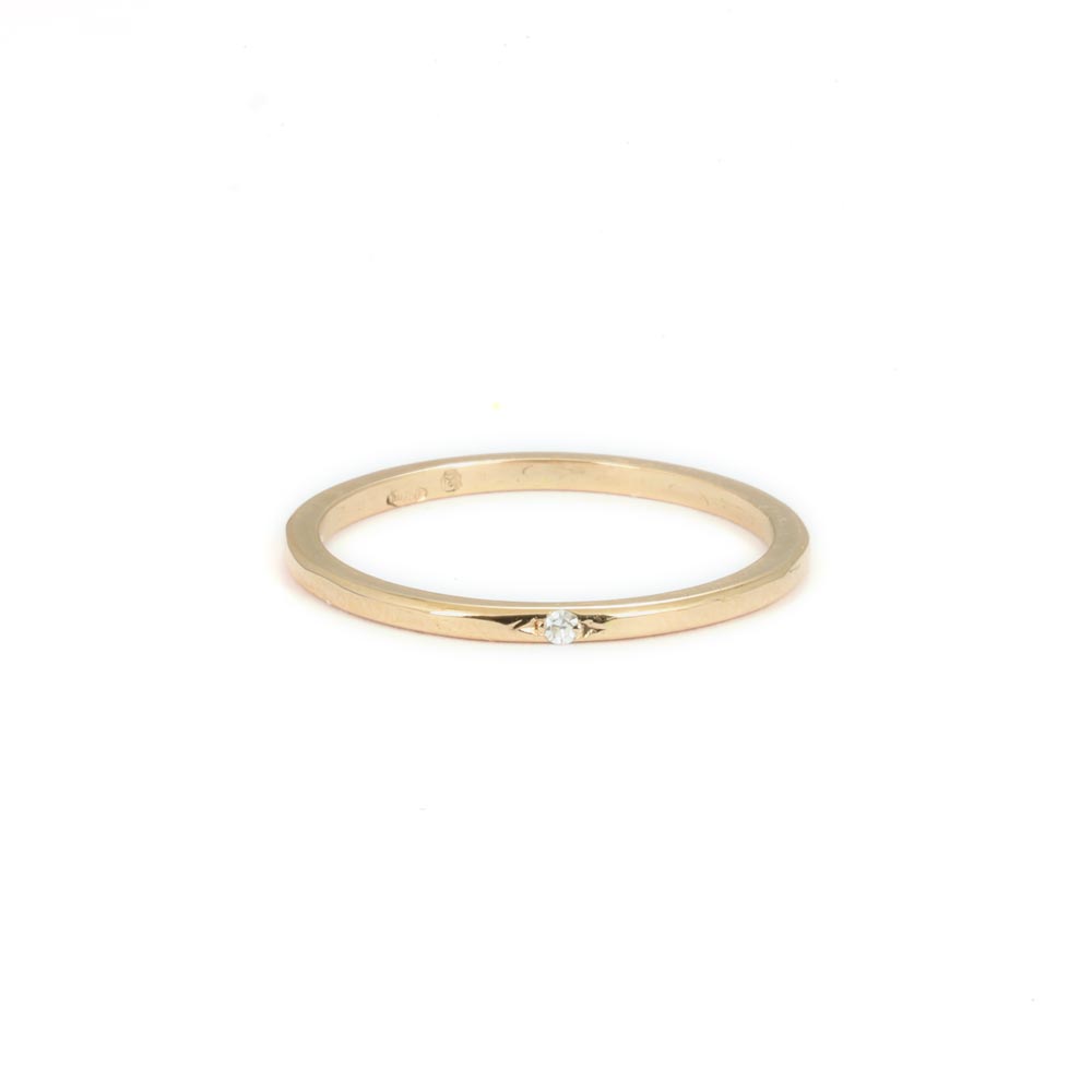 Bague en Or rose 18k avec Diamant - Création Marchand d'Or