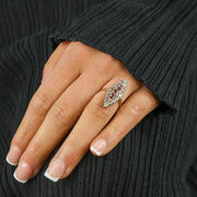 Bague en Or rose 18k avec Grenats et Diamants