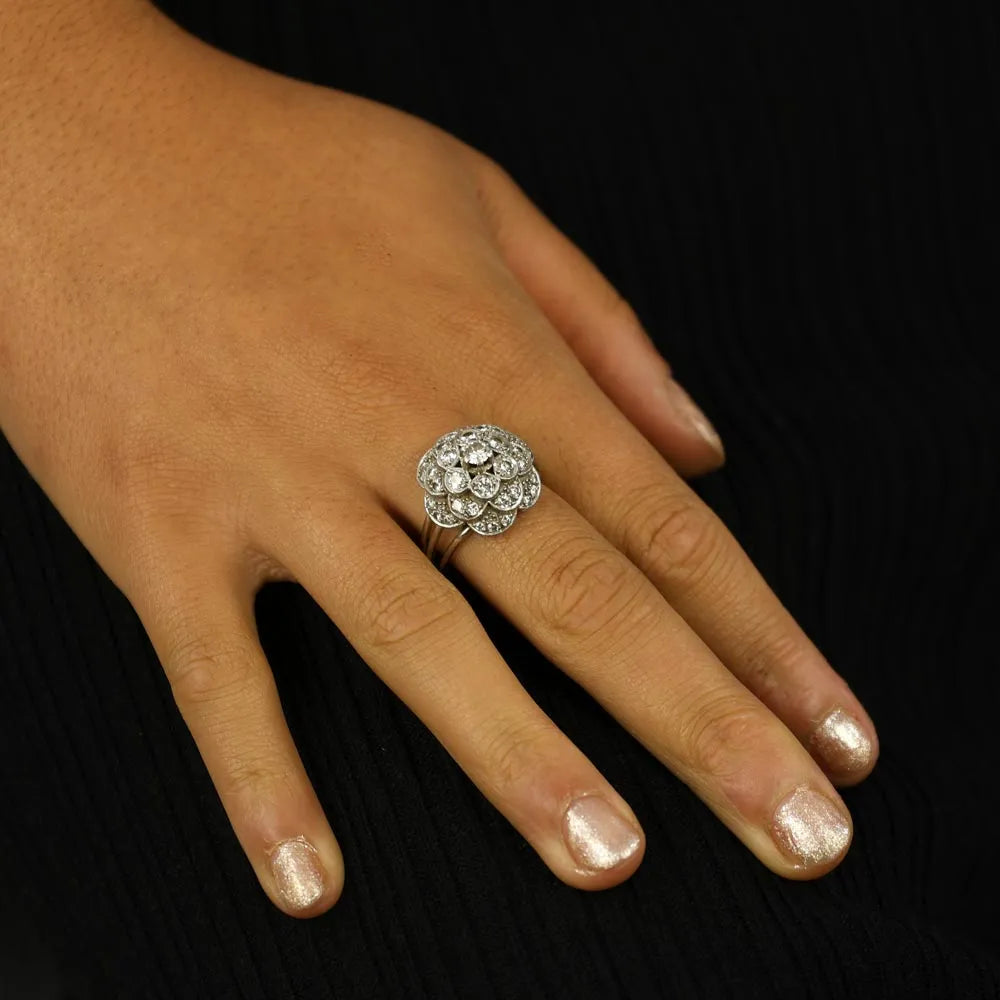 Bague en or blanc 18k avec Diamants