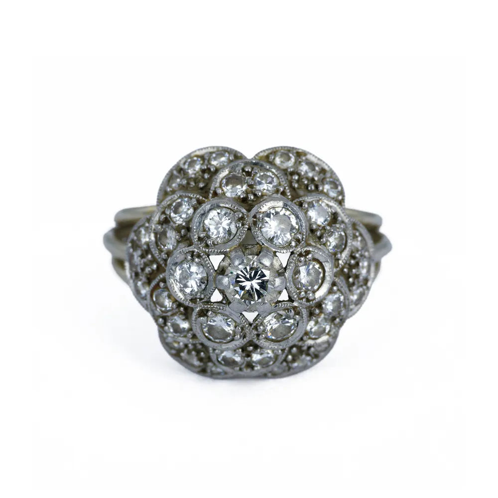 Bague en or blanc 18k avec Diamants