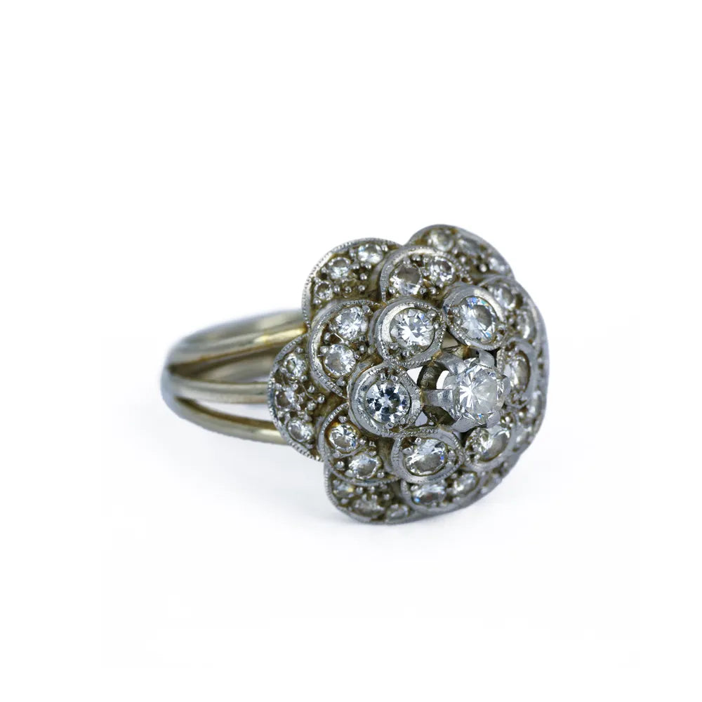 Bague en or blanc 18k avec Diamants