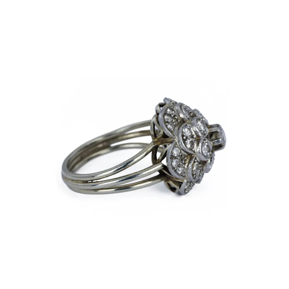 Bague en or blanc 18k avec Diamants