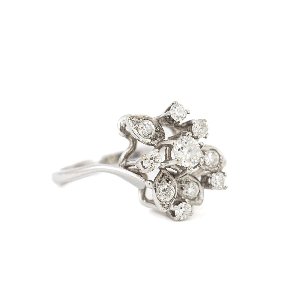 Bague en or blanc 18k avec Diamants