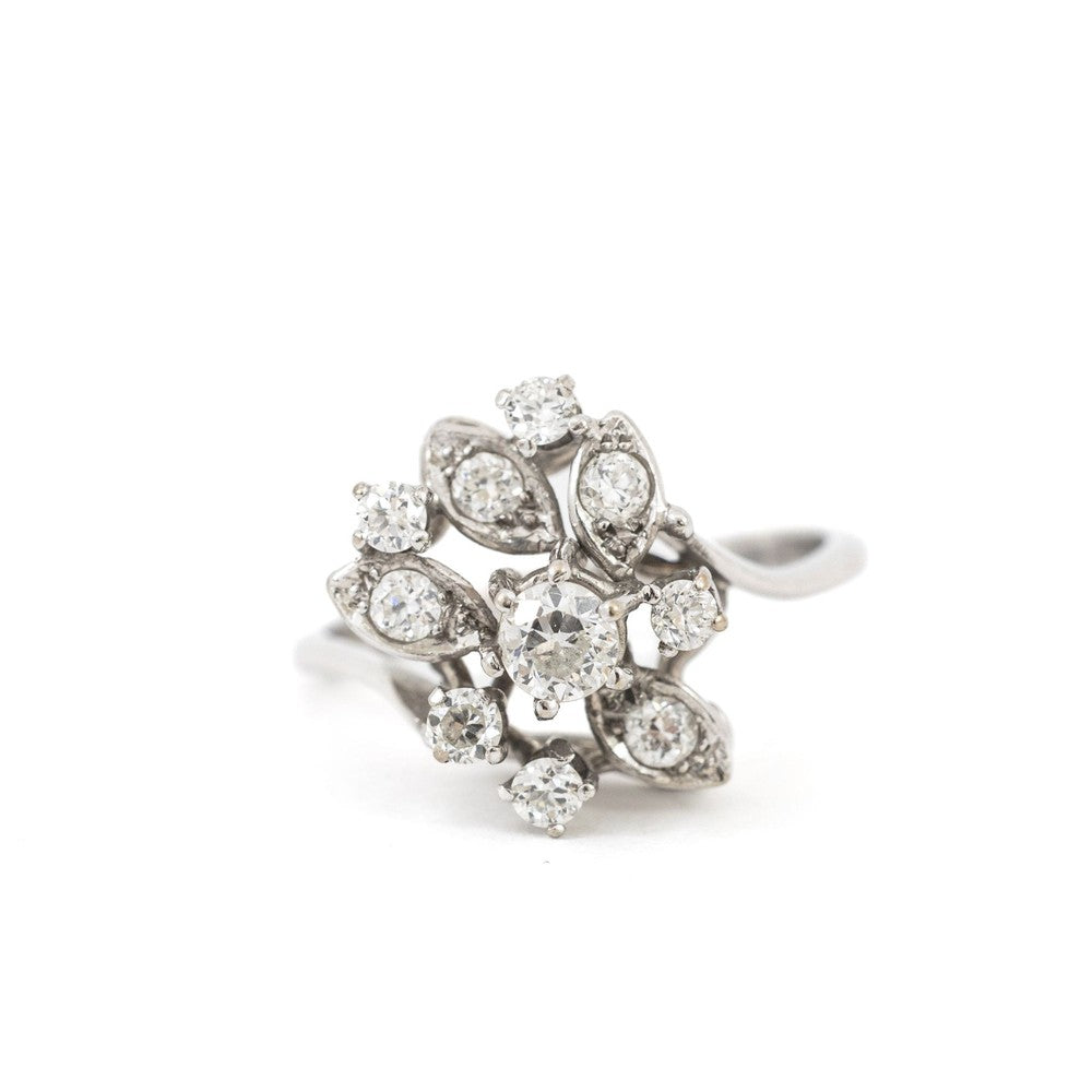 Bague en or blanc 18k avec Diamants