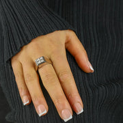 Bague en or blanc 18k avec Diamants