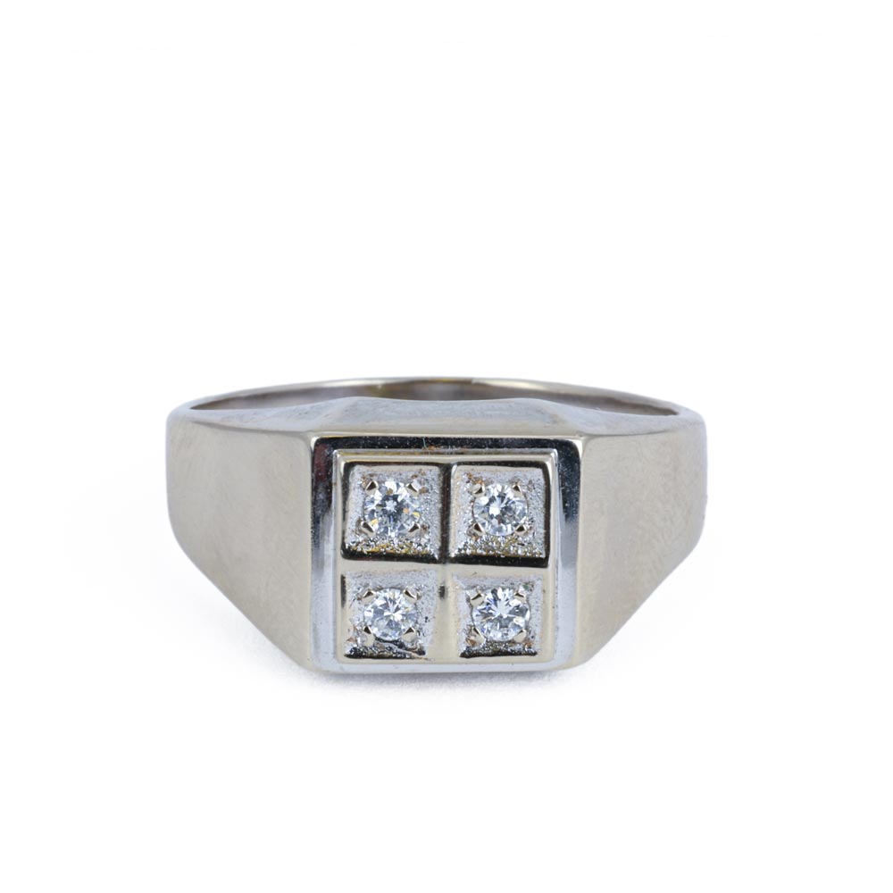Bague en or blanc 18k avec Diamants